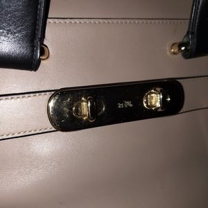 Coach Bag..black/tan and animal print embellishment.